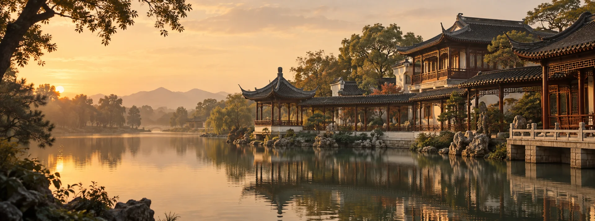 承传统形制，营当代空间。 · 园林建筑意境配图